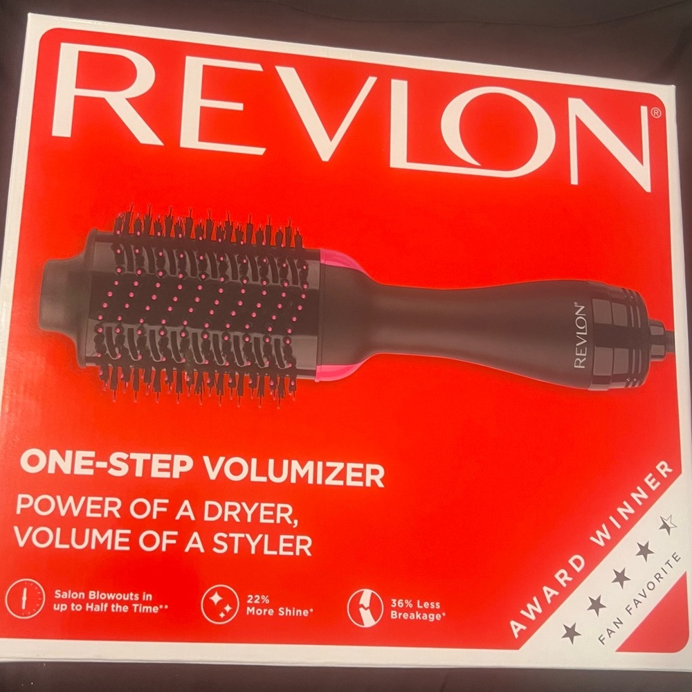 New Revlon Salon One-Step Hair Dryer and Volumizer - Black and Pink